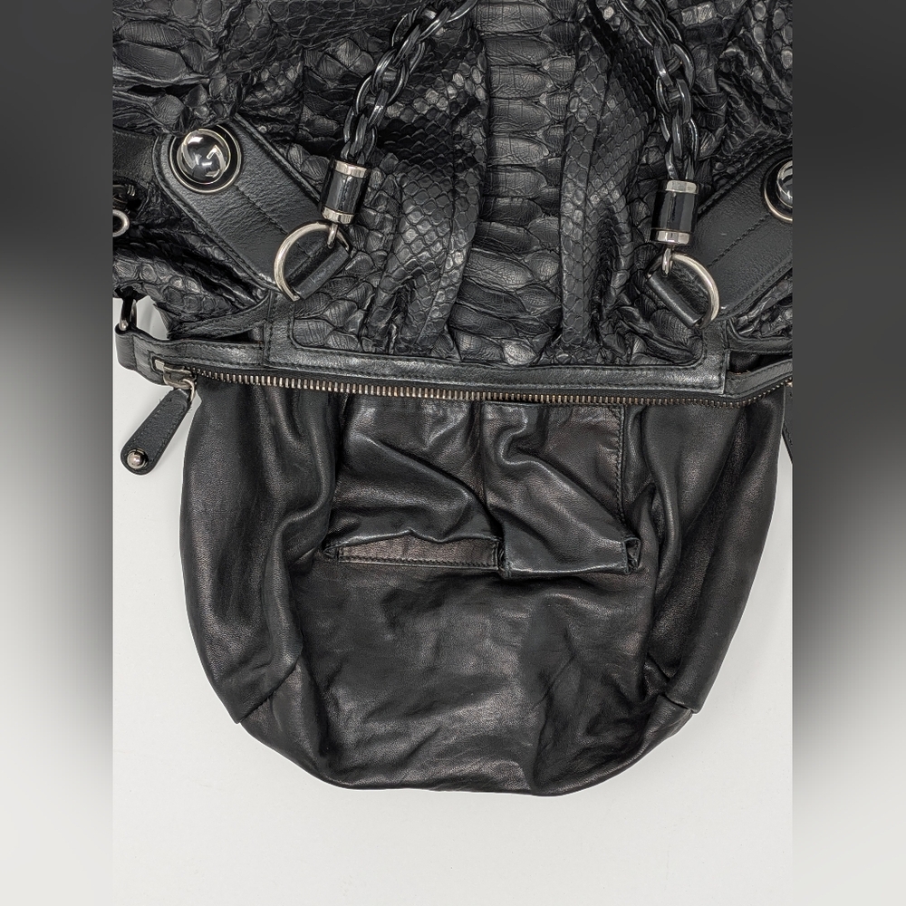 Authentic Gucci Galaxy Large Black Python Hobo Ba… - image 8
